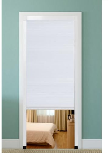 Cortina de puerta acordeón para dormitorio, sala de estar, puerta corredera, separador, blanco, 60 x 90 cm