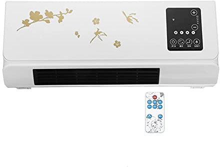 2000W Wall-mounted Air Conditioner with Timing Remote Control Touch Screen PTC Heating Electric Fan Heater Waterproof Bathroom Heater - Hot and Cool(