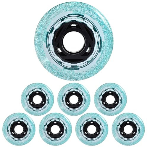 JCCHT 8er-Pack 82A Inline-Skate-Räder 80 mm 76 mm 72 mm Outdoor Indoor Roller Hockey Blades Ersatzräder für Rollschuh- oder Gepäckreparatur,Blau,72mm