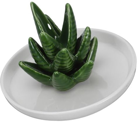 VANZACK Cactus Ring Holder Ceramic Jewelry Plate Decorative Ring Dish Storage Tray