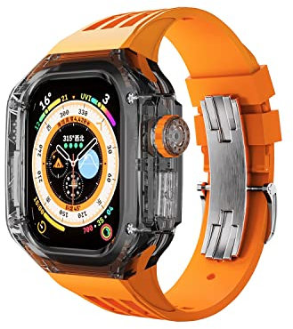 LDCBFTR Reloj de 49 mm Case Sport Watch Strap, para Apple Watch Ultra 8 49 mm Series Watch Reemplace Kit de modificación de Lujo Case Transparente Banda de Silicona ), Veblabs adicionales