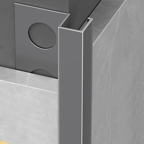 Aluminium Fliesen Abschlussleiste Eckprofil - 90cm dekoratives Winkelprofil für Boden- und Wandkanten, Schutzprofil, mattes Finish