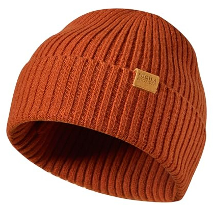 FUQILA 100% Superfeine MerinoWolle Mütze, Klassische Wollmütze, Thermo Beanie, Warme Wintermütze für Damen & Herren