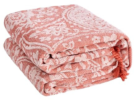 VANJOROY 100% Chenille Large Sofa Red Throw Blanket For Single 2 Seater Settees, Luxury Soft Bed Throw for Couch Bedspreads Rug Bed Gifts -150×190CM,