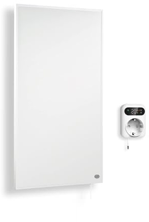 Könighaus Infrarotheizung 1200 W - Smart LED Thermostat & App | 18-29 m², TÜV SÜD, 5 Jahre Garantie, doppelter Überhitzungsschutz, Wandmontage