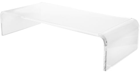 Support de Levage pour Ordinateur Portable en Acrylique Transparent | Protection Clavier Anti-Chats, Rangement sous Écran Amovible et Lavable, Gain de Place au Bureau