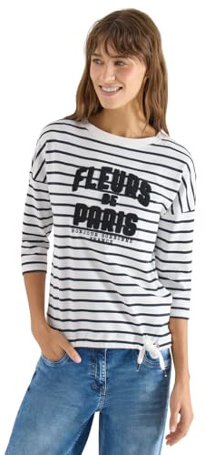 Cecil 3/4-Arm Shirt mit Wording Artwork universal Blue M