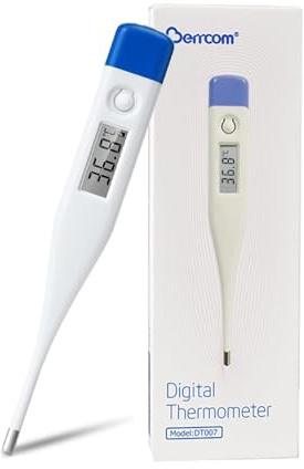 Berrcom Digital Thermometer for Adults and Babies Oral, Underarm and Rectal Medical Thermometer for Fever Kids with Fever Alarm