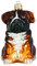 Impuls Christbaumschmuck Glas Hund 8cm Boxer Haustiere mundgeblasene Weihnachtskugeln braun