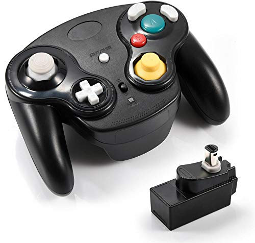 Veanic 2.4G Wireless Gamecube Controller Gamepad Gaming Joystick con ricevitore per Nintendo Gamecube,compatibile con Wii (nero)
