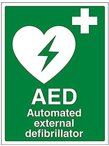VSafety AED Automated External Defibrillator Schild, 3 Stück, 300mm x 400mm, 3