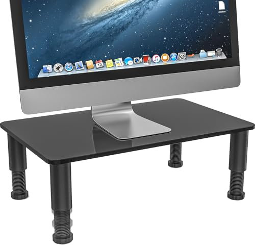 Hemudu Supporto Monitor Scrivania, Rialzo Monitor con Altezza Regolabile, Porta PC Portatile per TV LCD LED a Schermo Piatto, Laptop/Computer/Xbox One, 38X24X8.6cm, Supporto PC Peso Massimo 40kg