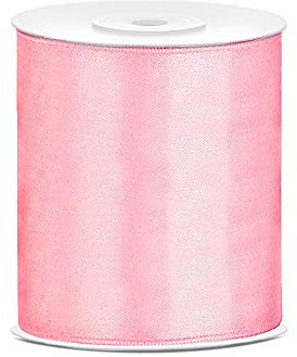 DaLoKu Satinband 6/12/25/38/50/100mm x 25m Geschenkband Schleifenband, Größe: 100mm x 25m, Farbe: Rosa