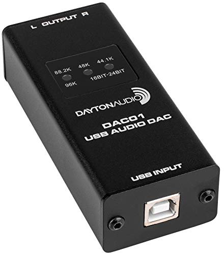 Dayton Audio DAC01 USB Audio DAC 24-bit/96 kHz RCA Output