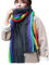 Cheerlife Damenschal Regenbogen Schal Halstuch Warmer Strickschal Herbst Winter Schal Tuch 200 * 55CM Schwarz-Grau