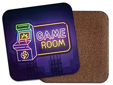 Neon Game Room Sign Untersetzer – Arcade Gamer Gaming Herren Cool Fun Geschenk #14767