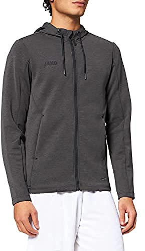 JAKO Damen Kapuzenjacke Premium Basics, Hellgrau-Meliert, 34