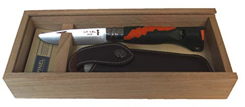 OPINEL Kindermesser Outdoor Junior mit Wunschgravur auf der Klinge (Orange, in Geschenkbox)