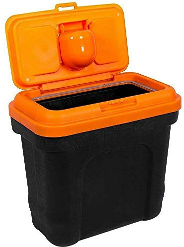 SI 20LTR Pet Food Storage Container Cat Dog Dry Food Bird Seed Box Bin Flip Top Lid Scoop ORANGE CONTAINER