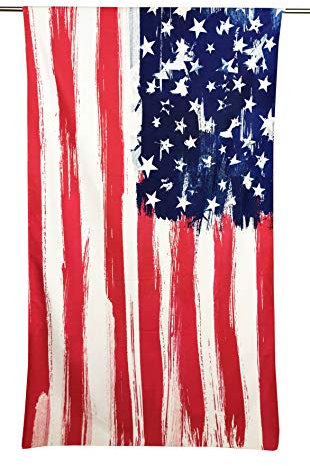 tex family Serviette de Plage en éponge, Drapeau américain, Dimensions 90 x 170 cm
