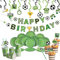 SUNBEAUTY Fiesta de Cumpleaños Futbol, Suministros de mesa de fútbol Banner, 16 Vasos de papel, 16 Platos, 20 Pajitas, 24 Adornos para Tartas, 24 Espirales Decoraciones de Fiesta de Fútbol