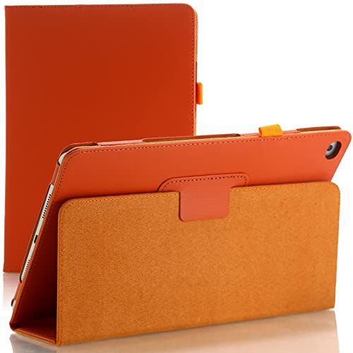 TechDealsUK Étui à Rabat en Cuir pour Apple iPad Air 1 (2013) Air 2 (2014) 9.7 5e génération (2017) 6e génération (2018) (Orange)