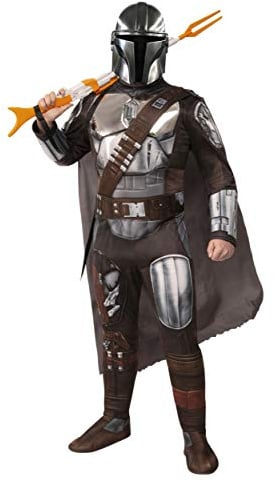 Star Wars The Mandalorian Erwachsene Halloween Kostüm XL (40-42) Jumpsuit/Gürtel/Bandolier/Umhang/Maske