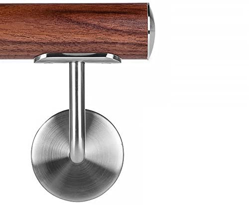 Nussbaum Holzhandlauf Ø 42,4 mm Wandhandlauf 140 cm 2 Halter leicht gewölbt