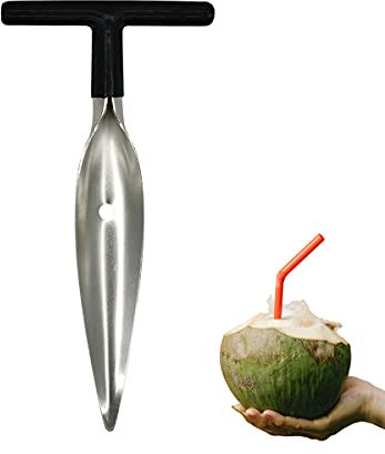 Kokosnuss-Öffner, Edelstahl Kokosmesser Werkzeug für frisches grünes junges Kokosnusswasser
