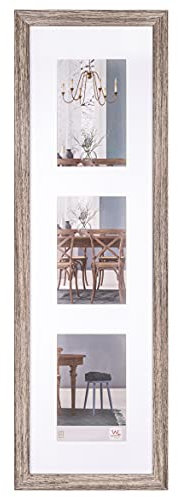 walther design Bilderrahmen nussbaum 3X 13x18 cm Galerie mit Passepartout, Fiorito Holzrahmen EF338VN