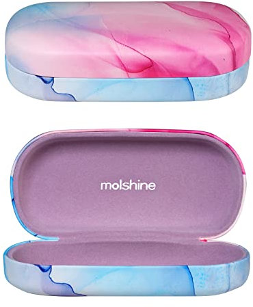 molshine Custodia rigida per occhiali da sole,custodia per occhiali classica grande per donna uomo,occhiali da sole(Viola Rosato Pallido)