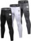 SPVISE 3er-Pack Herren-Kompressionshosen, athletische Leggings, Strumpfhose mit Tasche, Dry Fit, Baselayer, Hose, Laufen, Yoga, Basketball, Schwarz+Weiß+Grau, Groß