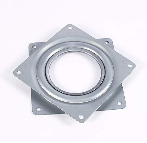 Uadme Drehbarer Plattenspieler,10,2 cm,quadratische Drehplatte,Silber,Lazy Susan,Kugellager mit Stahlkugellagern für Schrank,TV,Spin,Möbel,Präsentationsständer,Kuchendekoration