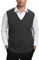 Kallspin Men's Wool Blend Gilets Sweater Relax fit Cable-Knit Vest Sleeveless Jumper(Charcoal, 2XL)