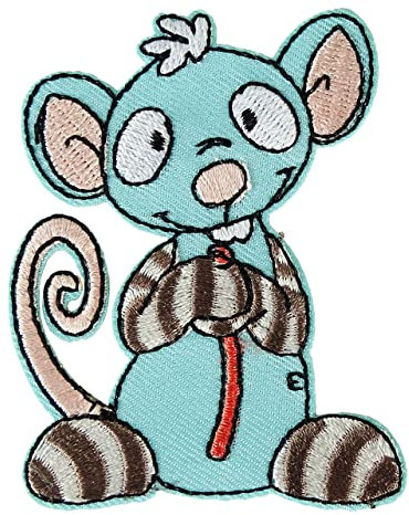 Aufnäher gestickt Patch Applikation zum Aufbügeln (Mäuschen)