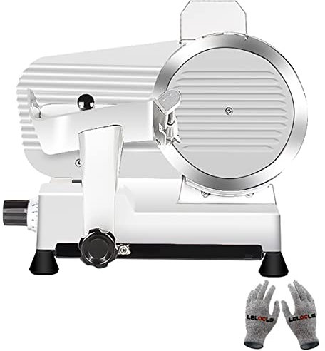 LELOCLE Affettatrice per carne, commerciale, 340 W, affettatrice elettrica per alimenti da 25,4 cm, facile da pulire, a basso rumore, per uso domestico e commerciale per la casa