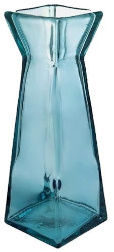 Glasvase, Blumenvase Pyramid massives Glas, Bodenvase, groß, für Pampasgras, 30 cm, Blau Eisblau