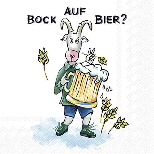 IHR Ideal Home Range - Papierservietten BOCK AUF BIER 20 St. Lunch-Servietten 33 cm x 33 cm