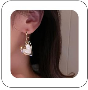 Yienate Gold Asymmetrische Mismatch Kristall Herz Ohrringe Herz Ohrstecker Acryl Herz Tropfen Ohrringe Herz Reif Ohrringe Erklärung Braut Strass Herz Ohrringe Für Frauen Und Mädchen