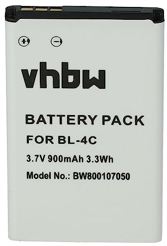 vhbw Batterie Remplacement pour Qilive 872687-874761, 886337 pour téléphone Portable (900mAh, 3,7V, Li-ION)
