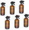 Relaxdays Spray Vide en Verre, Lot de 6, 500 ML, Jet Puissant et Large Brume, pour Cheveux ou Jardin, Marron
