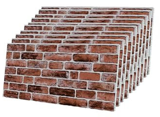Izodekor - Lot de 10 panneaux muraux 3D en polystyrène imitation pierre - Pour cuisine, salle de bains, balcon, chambre à coucher, salon, mur arrière de cuisine et terrasse - Brun doré