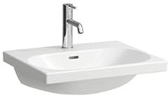 Laufen Lua Waschtisch, ohne Hahnloch, mit Überlauf, 550x460mm, unterbaufähig, H810082, Farbe: Weiß mit LCC