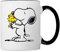 Spreadshirt Peanuts Snoopy Und Woodstock Beste Freunde Tasse Zweifarbig, One size, Weiß/Schwarz