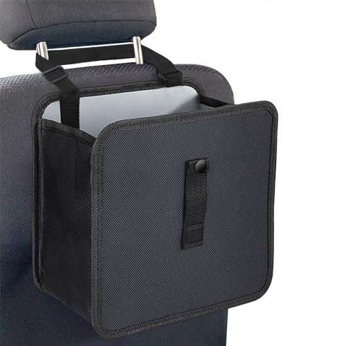 Cubo de Basura para Coche Colgante Contenedor de Basura Plegable Portátil Bolsa de Basura para Coche Impermeable A Prueba de Fugas Basura Caja para Automóvil, SUV, Camión, Minivan 12L (Negro)