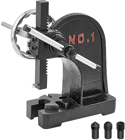 VEVOR Pressa a Perno, Pressa per Perno Manuale da 1 tonnellata con volantino, Altezza Massima 5,9, Pressa per Perno da Tavolo Manuale per carichi Pesanti in ghisa, Pressa Manuale di precisione