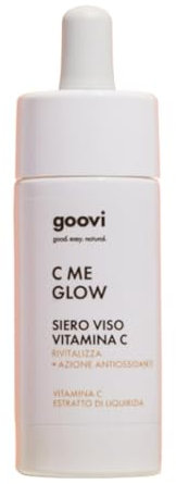 Goovi, C Me Glow Gesichtsserum mit Vitamin C, feuchtigkeitsspendend, revitalisierend und antioxidativ, mit Inhaltsstoffen natürlichen Ursprungs, macht die Haut ebenmäßiger und strahlender, 30 ml