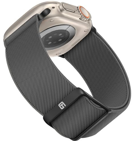Suphart Correas Compatible con Correa Apple Watch 49mm 45mm 44mm 42mm, Correa Deportiva Ajustable de Nylon Diseñado para Apple Watch Ultra 2 Ultra SE Serie 9 8 7 6 5 4 3 2 1, Gris