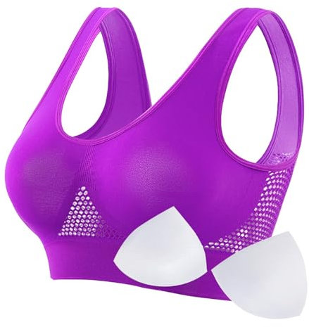 Feelcrag Fantasie Bras for Women Shock Absorber Sports Bra Women's Workout Bra Mid Impact Wirefree Removable Padding Sports Bra Cross Back Yoga Bra for Gym Fitness Running Jogging