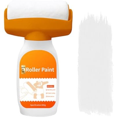 Wall Repair Roller Brush, 500g Wall Repair Roller Paint, 2 in 1 Wall Paint Touchs Up White Walls Repair Roller Brush with Wall Repair Paste for Kitchen, Bedroom, Living Room and Playroom